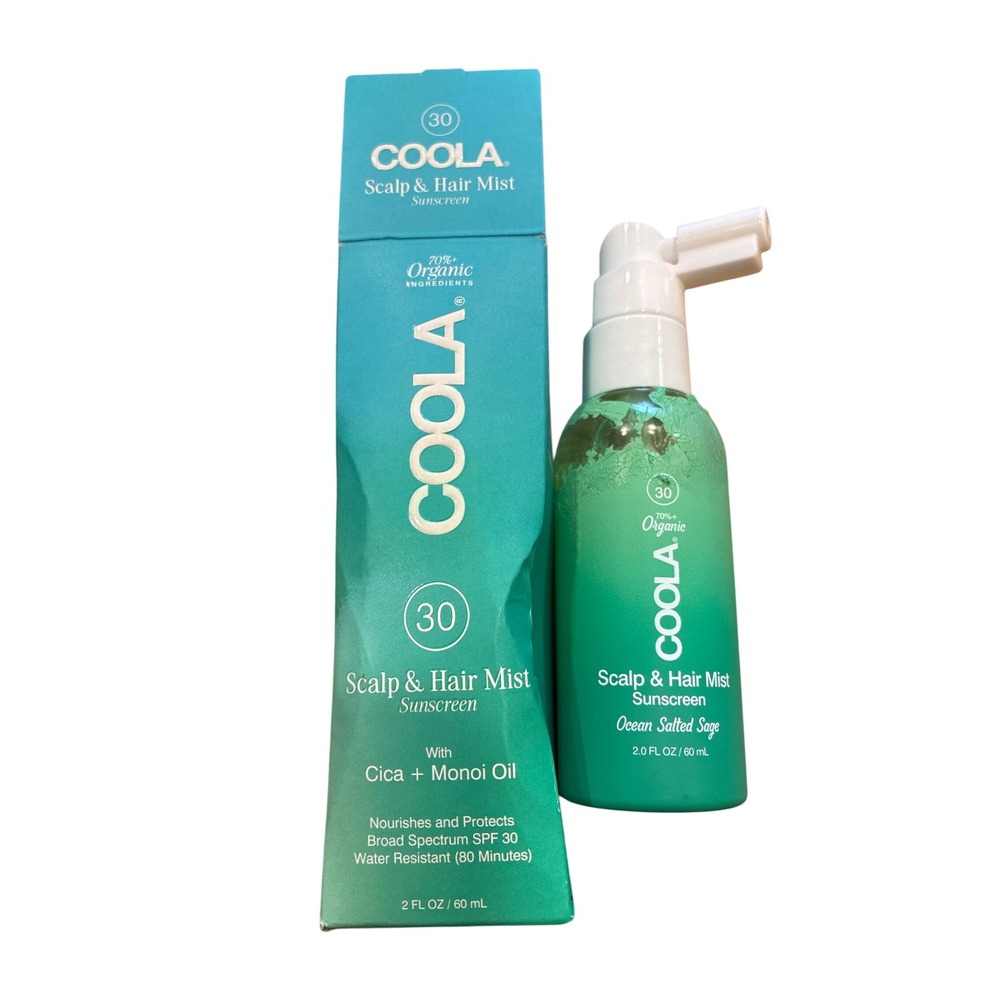 COOLA Scalp Hair Mist Sunscreen SPF 30 2oz 60ml Cica Monoi Oil Organic 2028